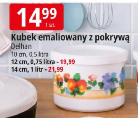 Kubek emaliowany z pokrywą promocja w Leclerc