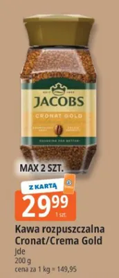Kawa rozpuszczalna Cronat/Crema Gold Jacobs Jde promocja w Leclerc