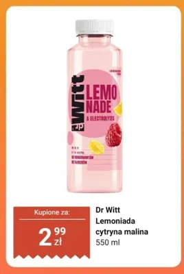 Lemoniada Dr Witt cytryna malina promocja w Dino