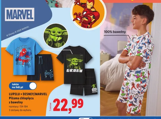 Piżama chłopięca Lupilu Star Wars Grogu promocja w Lidl