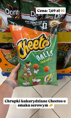 Chrupki kukurydziane Cheetos Balls o smaku serowym promocja w Dino