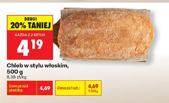 Chleb w stylu włoskim promocja w Biedronka