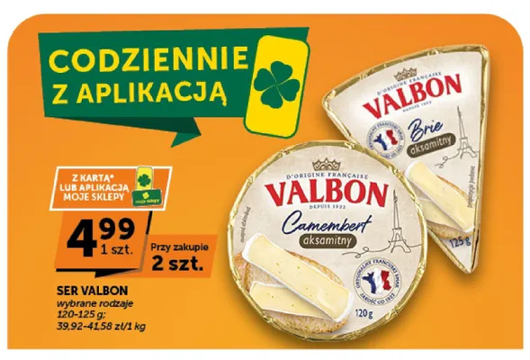 Ser Camembert aksamitny Valbon promocja w Euro Sklep