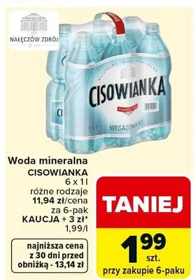 Woda mineralna niegazowana promocja w Carrefour