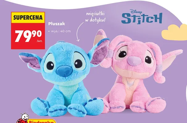 Pluszak Stitch wys. 40cm promocja w Biedronka