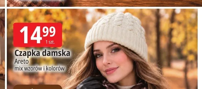 Czapka damska Areto promocja w Leclerc