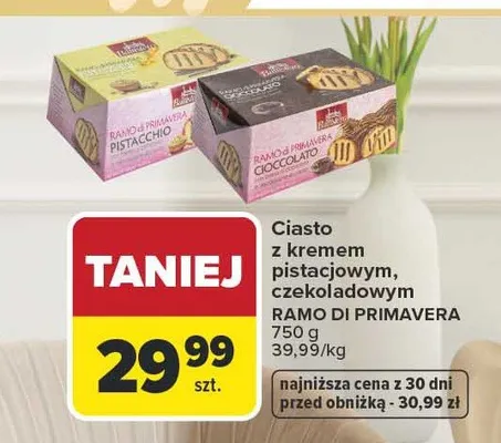 Ciasto z kremem pistacjowym, czekoladowym promocja w Carrefour