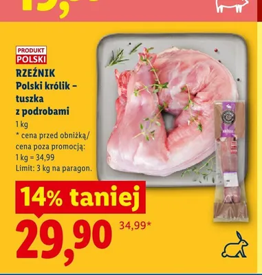 Polski królik - tuszka z podrobami Rzeźnik promocja w Lidl