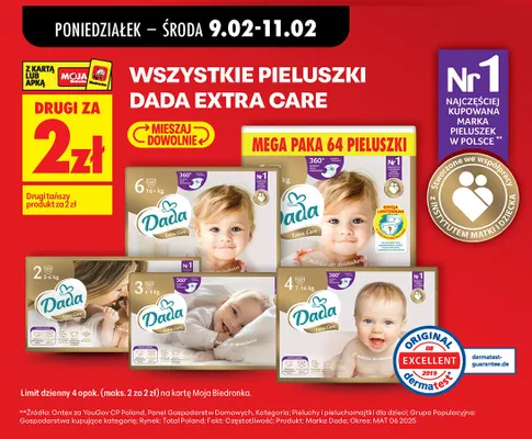 Pieluszki Extra Care rozmiar 2 promocja w Biedronka