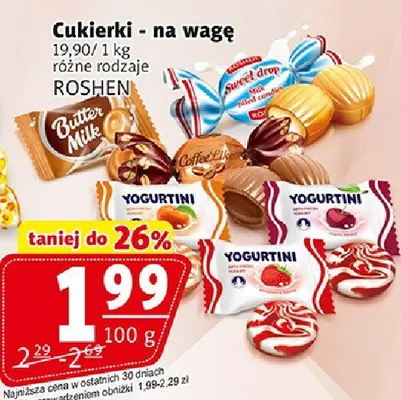 Cukierki na wage rozne rodzaje promocja w Prim Market