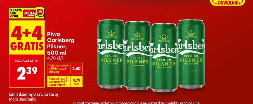 Piwo Carlsberg Pilsner promocja w Biedronka