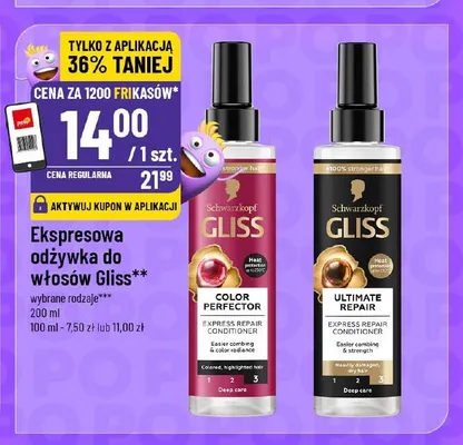 Ekspresowa odżywka do włosów Gliss Ultimate Repair promocja w POLOmarket