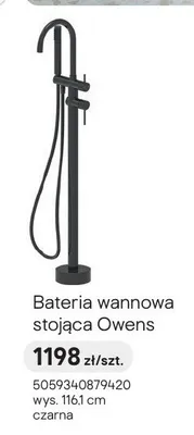 Bateria wannowa stojąca Owens czarna promocja w Castorama