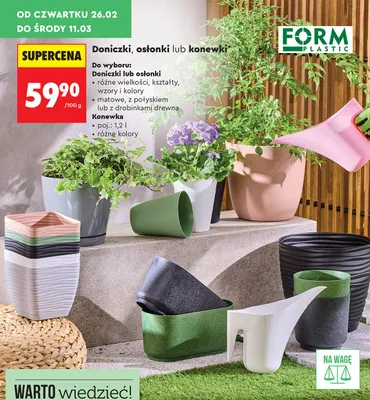 Doniczki, osłonki lub konewki promocja w Biedronka
