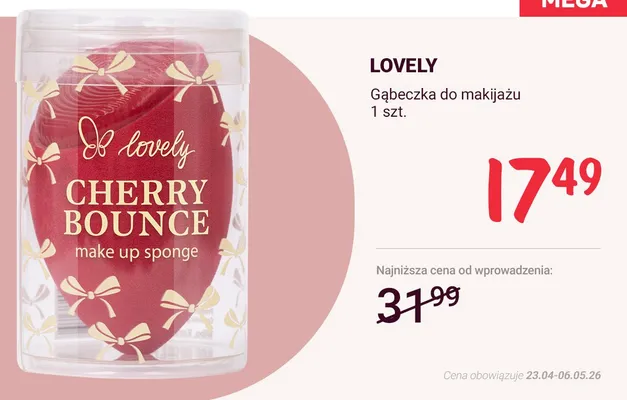 Gąbeczka do makijażu Lovely Cherry Bounce promocja w Rossmann