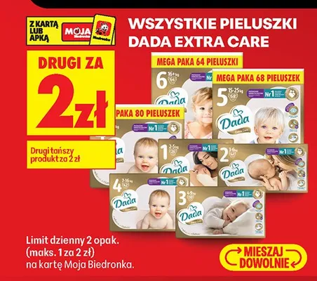 Pieluszki Dada Extra Care promocja w Biedronka