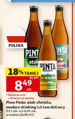 Piwo Pinta low delivery promocja w Auchan