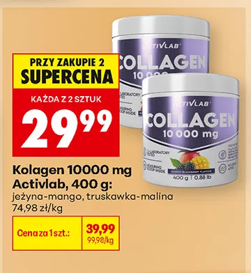 Kolagen 10000 mg truskawka-malina Activlab promocja w Biedronka