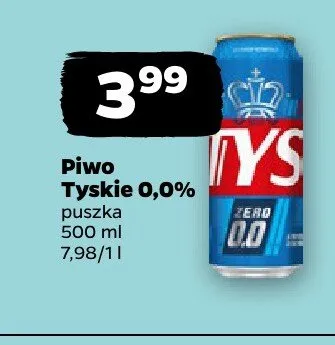Piwo bezalkoholowe Tyskie 0,0% promocja w Netto