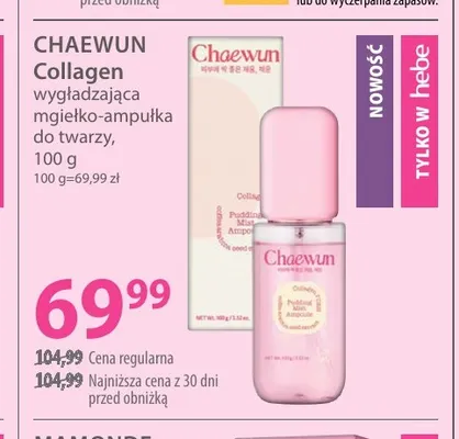 Collagen wygładzająca mgiełka-ampułka do twarzy Chaewun promocja w Hebe