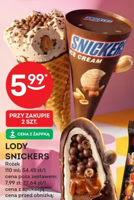 Lody SNICKERS Rożek promocja w Żabka