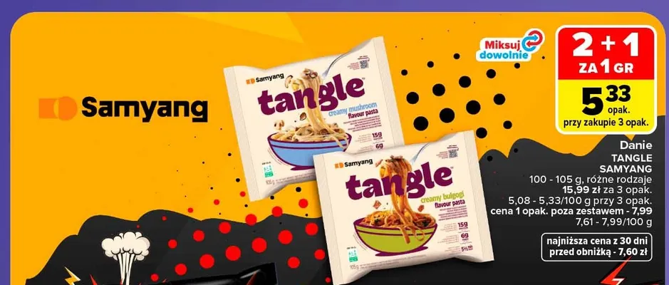 Danie Tangle Creamy Bulgogi Samyang promocja w Carrefour Market