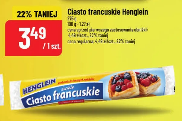 Ciasto francuskie świeże Henglein promocja w POLOmarket