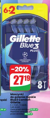 Maszynki do golenia męskie Blue3 Comfort Gillette promocja w Dino