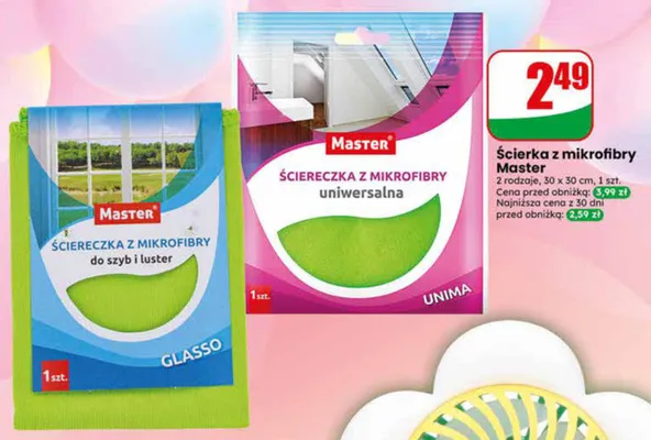 Ścierka z mikrofibry do szyb i luster Master Glasso promocja w Dino