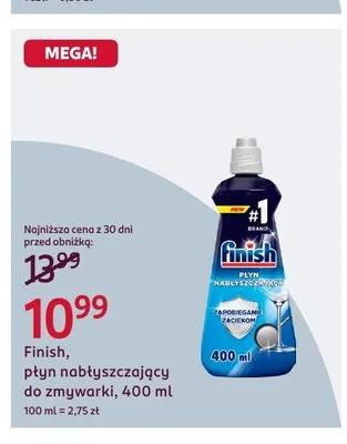 Płyn nabłyszczający do zmywarki Finish promocja w Rossmann