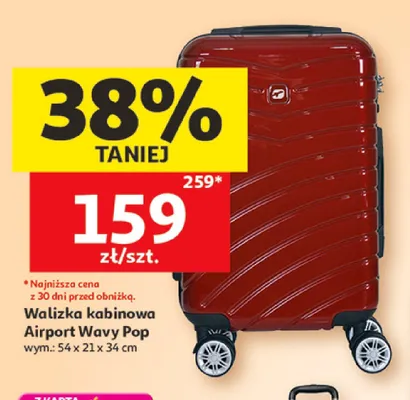 Walizka kabinowa Airport Wavy Pop promocja w Auchan