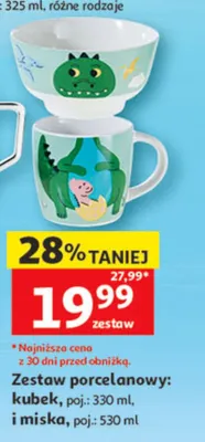 Zestaw porcelanowy: kubek 330ml i miska 530ml promocja w Auchan