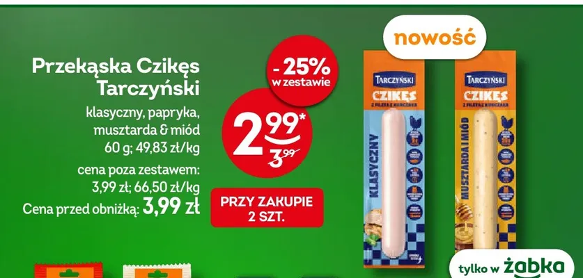 Przekąska Czikęs papryka Tarczyński promocja w Żabka