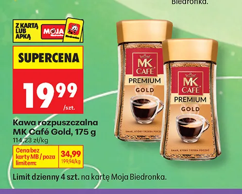 Kawa rozpuszczalna MK Café Gold promocja w Biedronka