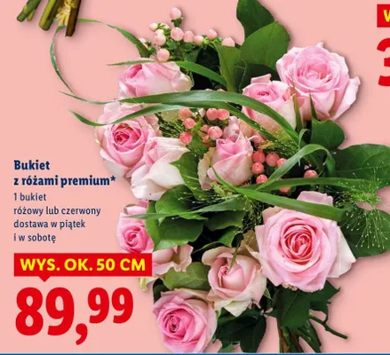 Bukiet z różami premium różowy lub czerwony promocja w Lidl