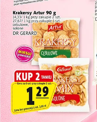 Krakersy solone Artur Dr Gerard promocja w Prim Market