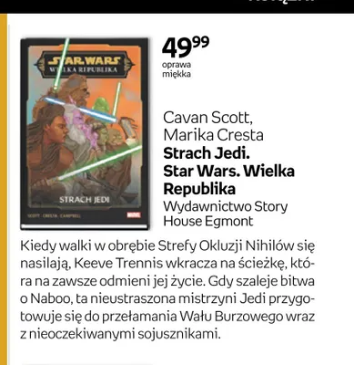 Komiks Star Wars. Wielka Republika. Strach Jedi promocja w Empik