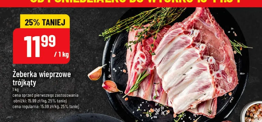 Żeberka wieprzowe trójkąty promocja w POLOmarket