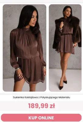 Sukienka koktajlowa z połyskującego materiału Reneé promocja w Renee