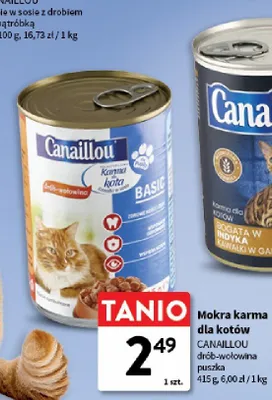 Mokra karma dla kotów drób-wołowina Canaillou promocja w Intermarche