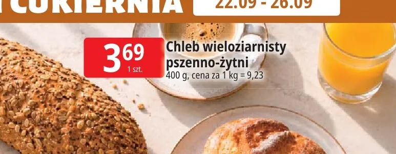 Chleb wieloziarnisty pszenno-żytni promocja w Leclerc