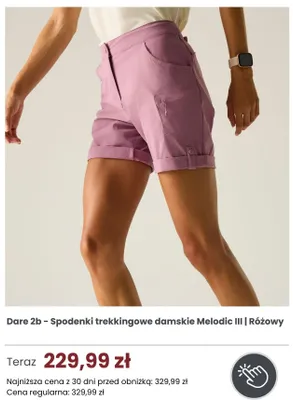 Spodenki trekkingowe damskie Dare 2b Melodic III Różowy promocja w Regatta