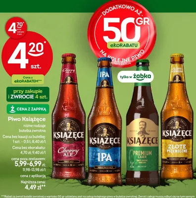 Piwo Książęce Złote Pszeniczne promocja w Żabka