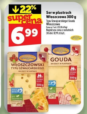 Ser w plastrach Gouda Włoszczowa promocja w TOPAZ