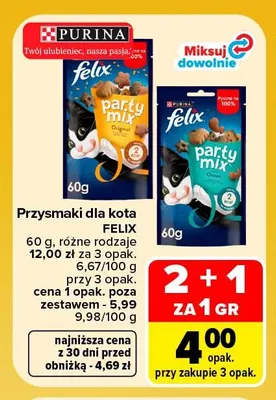 Przysmaki dla kota Felix promocja w Carrefour