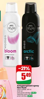 Antyperspirant spray Neo Style women bloom promocja w Dino