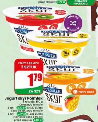 Jogurt skyr waniliowy Polmlek promocja w Dino