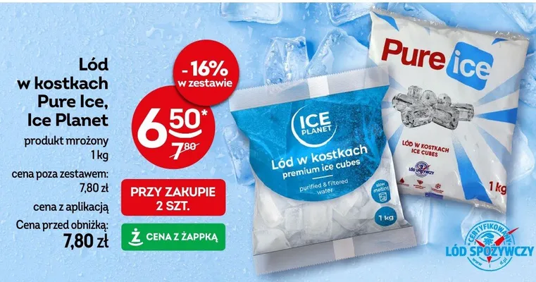Lód w kostkach Pure Ice, Ice Planet promocja w Żabka