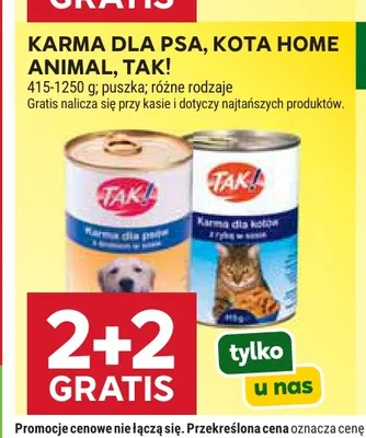 Karma dla psa Home Animal Tak! promocja w Stokrotka