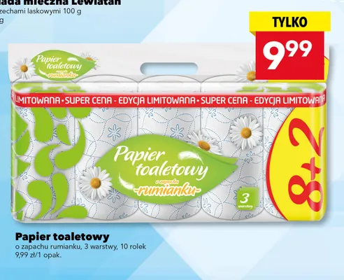 Papier toaletowy o zapachu rumianku 3-warstwowy 10-pak promocja w LEWIATAN